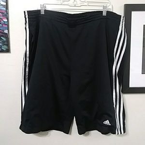 Adidas original 3 stripes black shorts size large